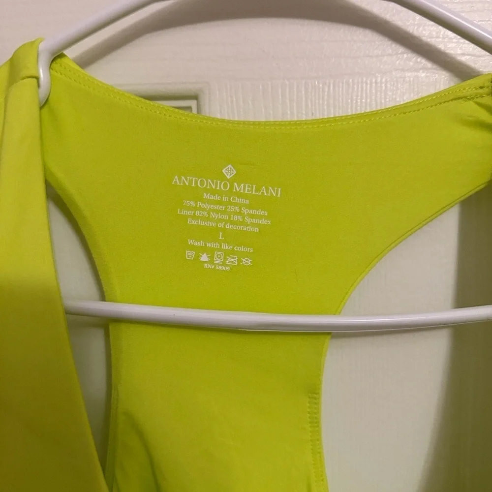 Antonio Melani Active Tennis Courtside Mini Dress hidden side pocket lime Large
